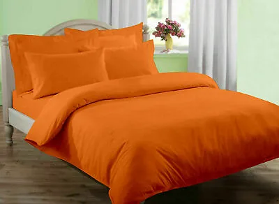 Luxury Hotel Quality Bedding Set 800TC All UK Size Egyptian Cotton Orange Solid • £32.40