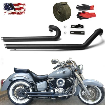 $145 • Buy USA Shortshots Staggered Exhaust Muffler Pipes Kit Fits Yamaha V Star XVS1100