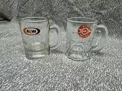 Lot/2 – AW Root Beer Mini Glass Baby Souvenir Mugs Vintage (2 Styles) • $8