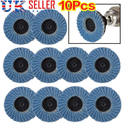 £5.95 • Buy 10pcs FLAP GRINDING SANDING DISCS 50mm 2.0  60 GRIT  TYPE R ROLOC ANGLE WHEEL