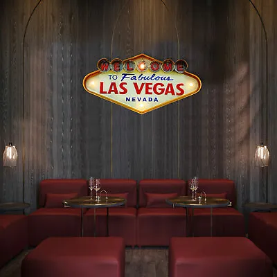 Welcome To Fabulous Las Vegas Nevada Metal Neon LED Light Beer Bar Sign Vintage • $36