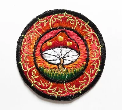 Round Sew On Patch * Nepalese Made * 8.2 Cm * Lotus Mushrooms - Various Colours • £2.25