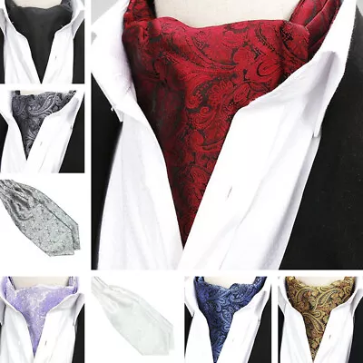 Men’s Paisley Flower Cravat Ascot Tie Scarves Wedding Party Business Neckties  • $8.95