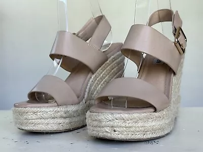 Steve Madden Simona Beige Espadrille Platform Sandals Women's Size 6.5 M • $30