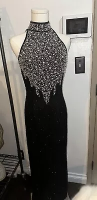 IBIZA Vintage Black Beaded Evening Gown • $185