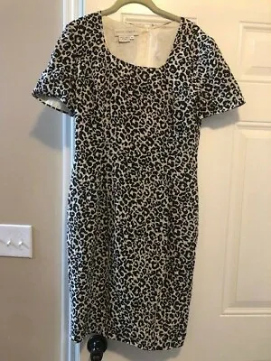 MAGGY LONDON Women's Short Sleeve Dress Animal Print Size 8 Silk Fully Lined EUC • $9.99