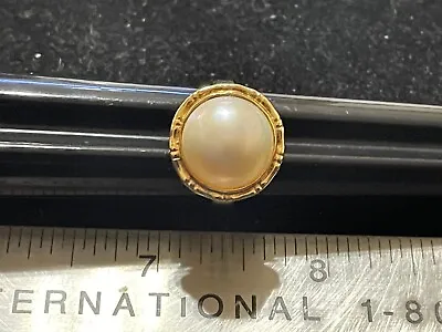 Estate JEWELRY 14KT Yellow GOLD Mabe PEARL  RING Size 6.5 • $325