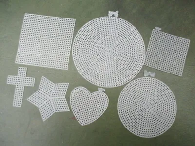 £3.50 • Buy Plastic Canvas Shapes 7 Count Circle, Square, Star, Heart, Cross - Choose Amount