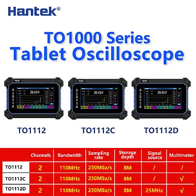 Hantek TO1112 Series Multi-functional Full Touch Screen Oscilloscope 2CH 110MHz • $169.97