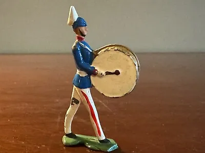 Vintage Cast Metal Lead Flat Army Marching Band Bass Drummer. Excellent! • $8