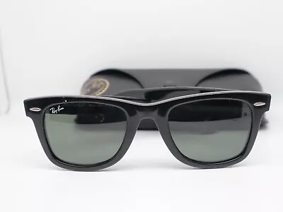 Ray-Ban RB2140 901 50-22 Wayfarer Green Lenses Unisex Classic Sunglasses - Black • $65