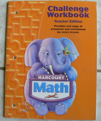 $3.25 • Buy Harcourt MATH, Gr.K Challenge Workbook TE, NEW (Answers In Non-reproducible Ink)