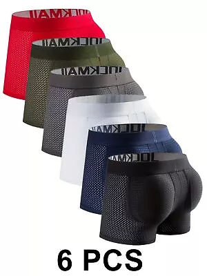 1/6pc Breathable And Comfortable Mens Butt Lift Boxer Briefs Sexy Mesh Design • $20.19