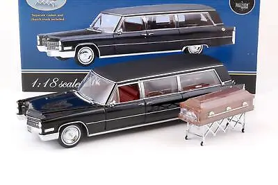 1:18 Precision Miniatures Sunset Coach 1966 Cadillac S & Limousine Hearse Black • $353.24