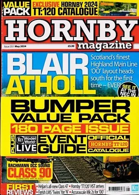 Hornby Magazine May 2024 Blair Atholl + TT:120 Catalogue Class 90 Mk 2s For 00 • £10.95