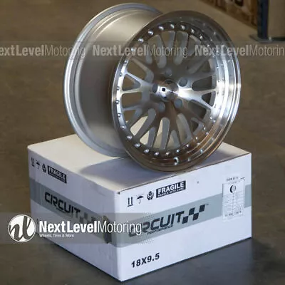 4 Circuit CP21 18x8.5 18x9.5 5-114.3 +35 Silver Wheels Fits Civic Accord TSX RSX • $719.99