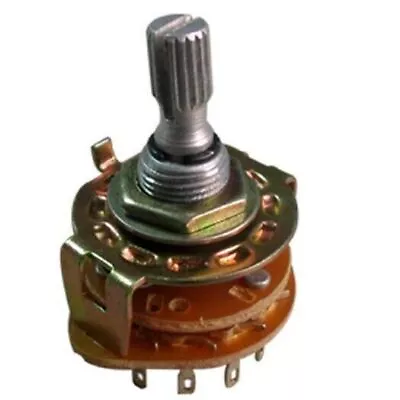4 Pole- 3 Position Knurled Rotary Switch / Good For 2 Pickup Selector • $7.25