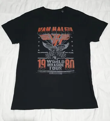 VAN HALEN 1980 World Invasion Tour T SHIRT Large Wrap Official Licensed • £9.99