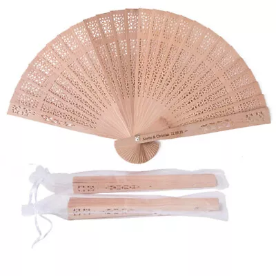 Wooden Hand Fan Wedding Favors Sandalwood Hand Fans Wedding Decor Folding   D-ca • $2.29