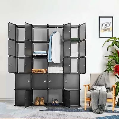 Mondeer 20 Cubes DIY Wardrobe Plastic Cupboard Organizer Storage Clothes Closet • £37.19