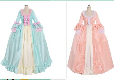 18th Century Marie Antoinette Victorian ROCOCO Gown Ball Dress Cosplay Costume/ • $98