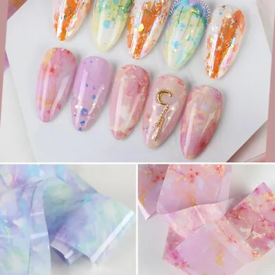 Marble Nail Art Foil Transfer Stickers 3D Nails Transfer Sticker Decals Decor • $1.50