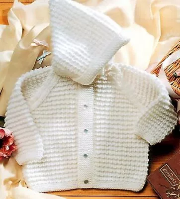 £1.99 • Buy Baby Boys Girls Textured Hooded Jacket Cardigan KNITTING PATTERN DK 18 - 22 