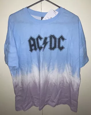 Tie Dye Blue White & Purple AC/DC Size 18 T-Shirt Brand New With Tag • $5