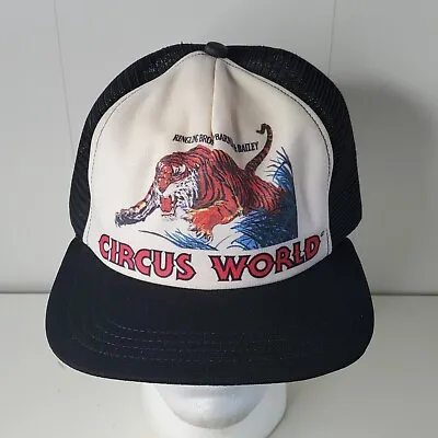 VTG Ringling Brothers Barnum Bailey Circus World Snapback Hat Trucker Cap Tiger • $15.99