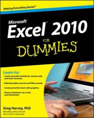 $4.08 • Buy Excel 2010 For Dummies - Paperback By Harvey, Greg - GOOD