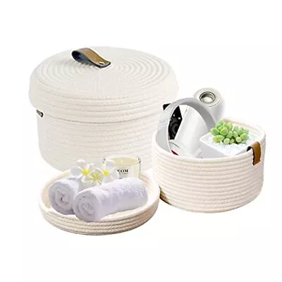 2pack Lidded Round Basket- Decorative Baskets With Lids For Shelves And Coffe... • $39.84