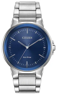 Citizen Eco-Drive Men's Axiom Blue Dial Stainless Steel Watch 41MM BJ6510-51L • $114.99