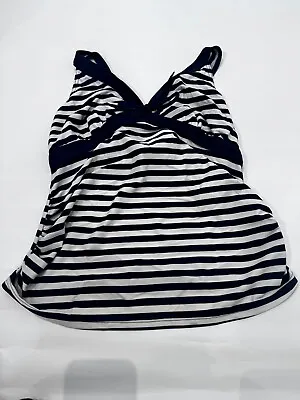 Mothercare Tankini Top Padded Wire Free Maternity Swimwear Size 10 White Blue • £7.99