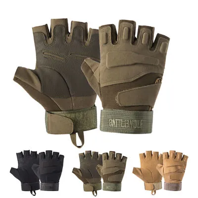 Tactical Military Half Finger/Fingerless Gloves  Men's Combat Shooting Duty Work • $12.69