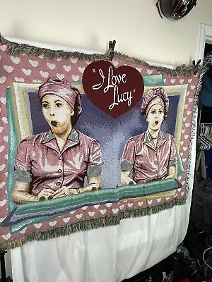 Vintage I Love Lucy Knit Blanketi Love Lucy Collectible Blanket • $39.95