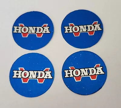 Set Of 4 NOS Vintage HONDA Embossed Center Cap Decals / Stickers Blue/red 36.5mm • $18