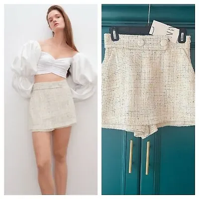 NWT Zara Tweed Skort Multi Color Skirt/shorts Sz XS • $45