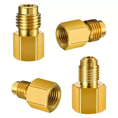 4PCS R134a To R12 Fitting Adapter 1/4 Female Flare 1/2 Acme Male Valve Kits USA • $11.09