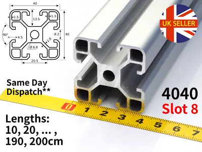 4040 Aluminium Extrusion Profile V-SLOT - Plus Accessories - Slot 8 • £12