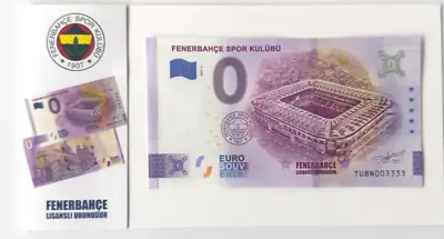 £19.66 • Buy 0 Euro Souvenir Fenerbahce Turkey 2023-2 - Official Licenced - UNC In Folder