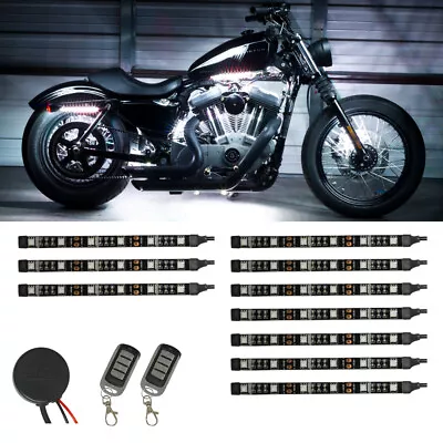 LEDGLOW 10pc WHITE SMD LED FLEXIBLE MOTORCYCLE UNDERGLOW BODY LIGHT KIT • $95.99