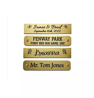 Custom Engraved Solid Brass Plate Picture Frame Art Label Name Tag 2-1/2  X 1/2  • $10