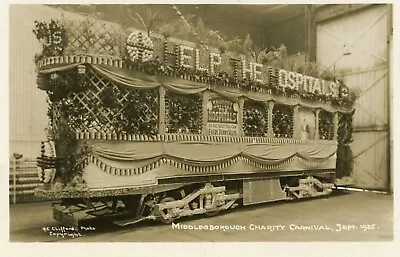 Middlesborough Charity Carnival Help The Hospitals Sept. 1925 Decorated Tram • £8