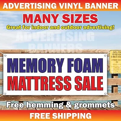 MEMORY FOAM MATTRESS SALE Advertising Banner Vinyl Mesh Sign  Sheet Sets Pillow • $99.95