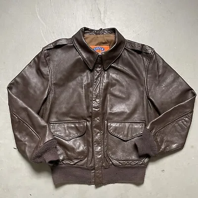 Vintage Cooper A-2 Flight Jacket US Military Leather Made In USA Size 42 • $254.99