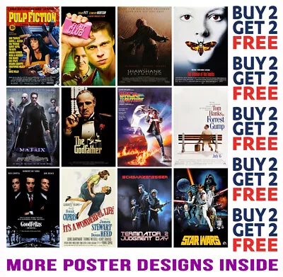 Imdb 100 Best Movies Posters 1-50  A4 A3 Size Buy 2 Get Any 2 Free • £6.97