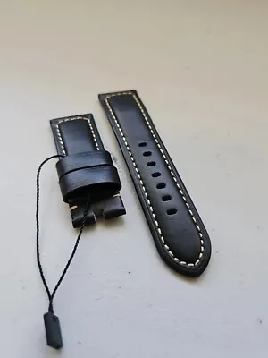 $108 • Buy Panerai Watch 24mm Black Ranger OEM Leather Strap For 22mm Tang Buckle