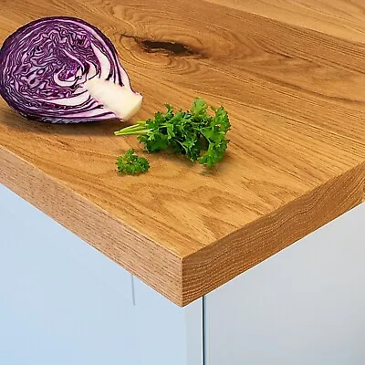 FULL STAVE RUSTIC OAK KITCHEN WORKTOP & ISLAND 40mm✔ REAL SOLID OAK WOOD ✔ SALE • £90