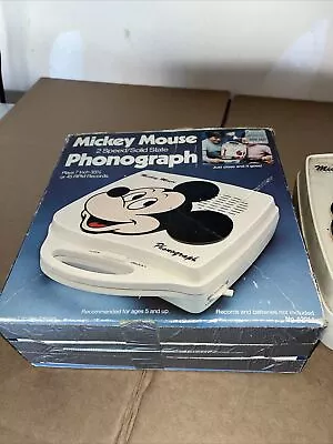 B-940 Vintage Walt Disney's Mickey Mouse Phonograph W/ Original Box • $16.24