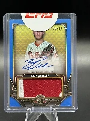 Zack Wheeler 2022 Topps Triple Threads Game Used MLB Patch Auto /10 Gold • $100